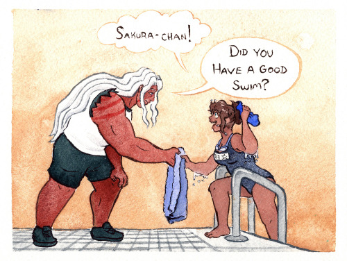 gracekraft: Sakura loves her swimmer gflast panel definitely inspired by moments like these in Ore M