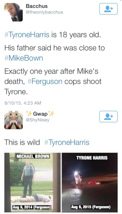 krxs10:  krxs10:   !!!!! LISTEN UP !!!!!! Mike Browns Friend Shot By Police On One Year Anniversary Of Death.  The person shot in Ferguson by a police officer after a day of commemorating the first anniversary of Michael Brown’s death has been identified