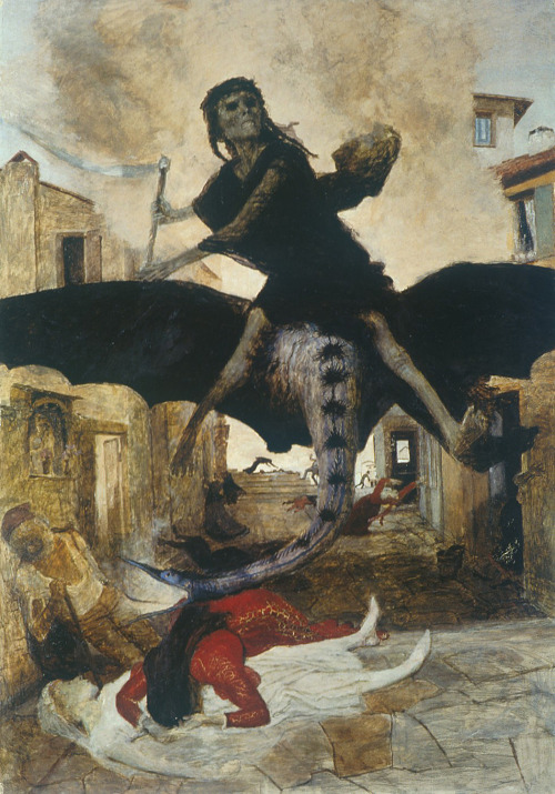 oldpaintings:The Plague, 1898 by Arnold Böcklin (Swiss, 1827–1901)