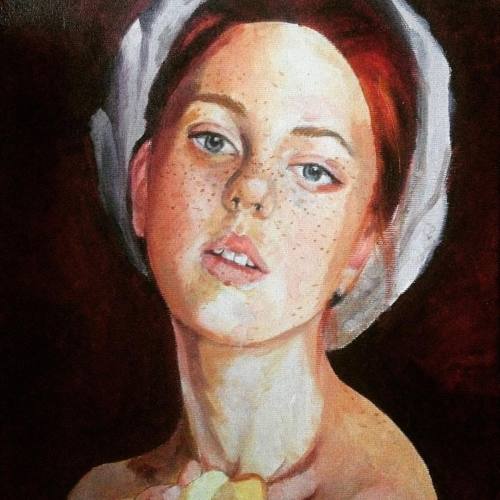 Done #art #artist #painting #oilpainting #portrait #oilportrait #woman #girl #reneissance #redhead #