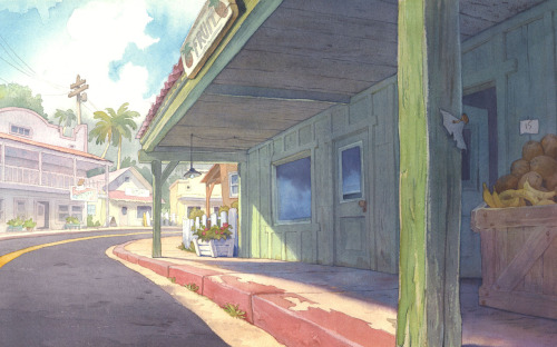 scurviesdisneyblog: Lilo &amp; Stitch background art by Peter Moehrle