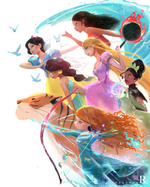 rossdraws: Here’s the final piece from the video drawing the Princesses in a Battle Royale!! I tried to include all the princesses but there are SO many! My favorite Princess is Kida from Atlantis which I plan to make a separate piece for. I had a lot