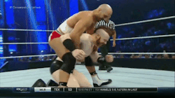 Cesaro playing with Sheamus’ hawk. It’s