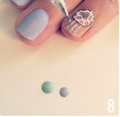 lipgloss-is-poppin:  The Dreamcatcher Mani Paint all but one nail the same color,