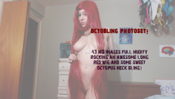 o0pepper0o: OCTOBLING PHOTOSET 43 HD images full nudity rockin a crazy redwig and octopus bling! 