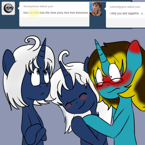 asksweetdisaster:  Y-yeah none of this here, BYE!! D: ((Featuring Lapiz x3))  X3! Eeeee~!