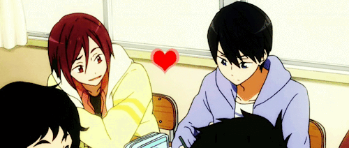 redxblueihateloveyou: Rin being extra gay when Haru’s not looking.