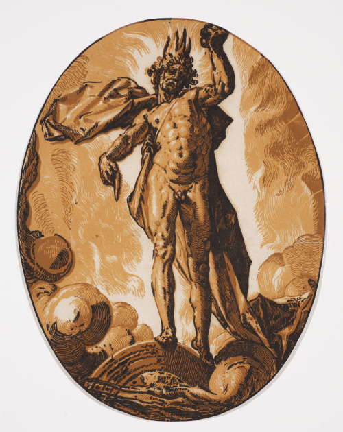 centuriespast:Hendrik Goltzius (Dutch, 1558-1617), Helios, ca. 1584, chiaroscuro woodcut on paperPor