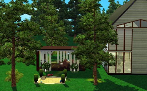 House with a gazebo by ihelenLot 30*30No CCDownload at ihelensims site