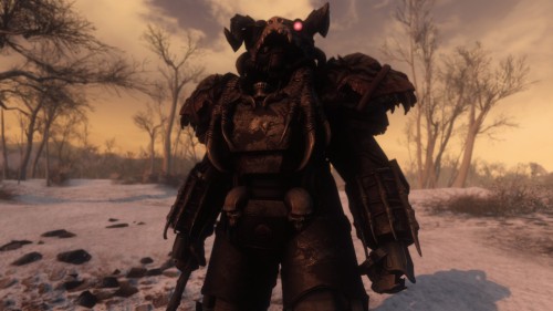 Original art is Dragonborn of Steel by Zerahoc TES-51 Power armor mod for Fallout 4 can be found her