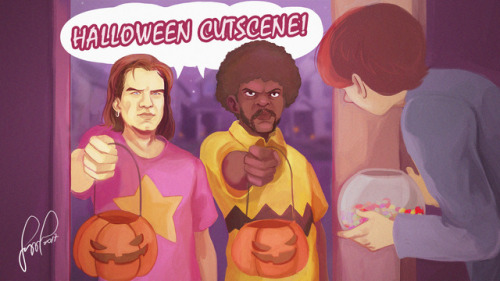 danger-jazz:Halloween artworks made for Cutscene! &lt;3 