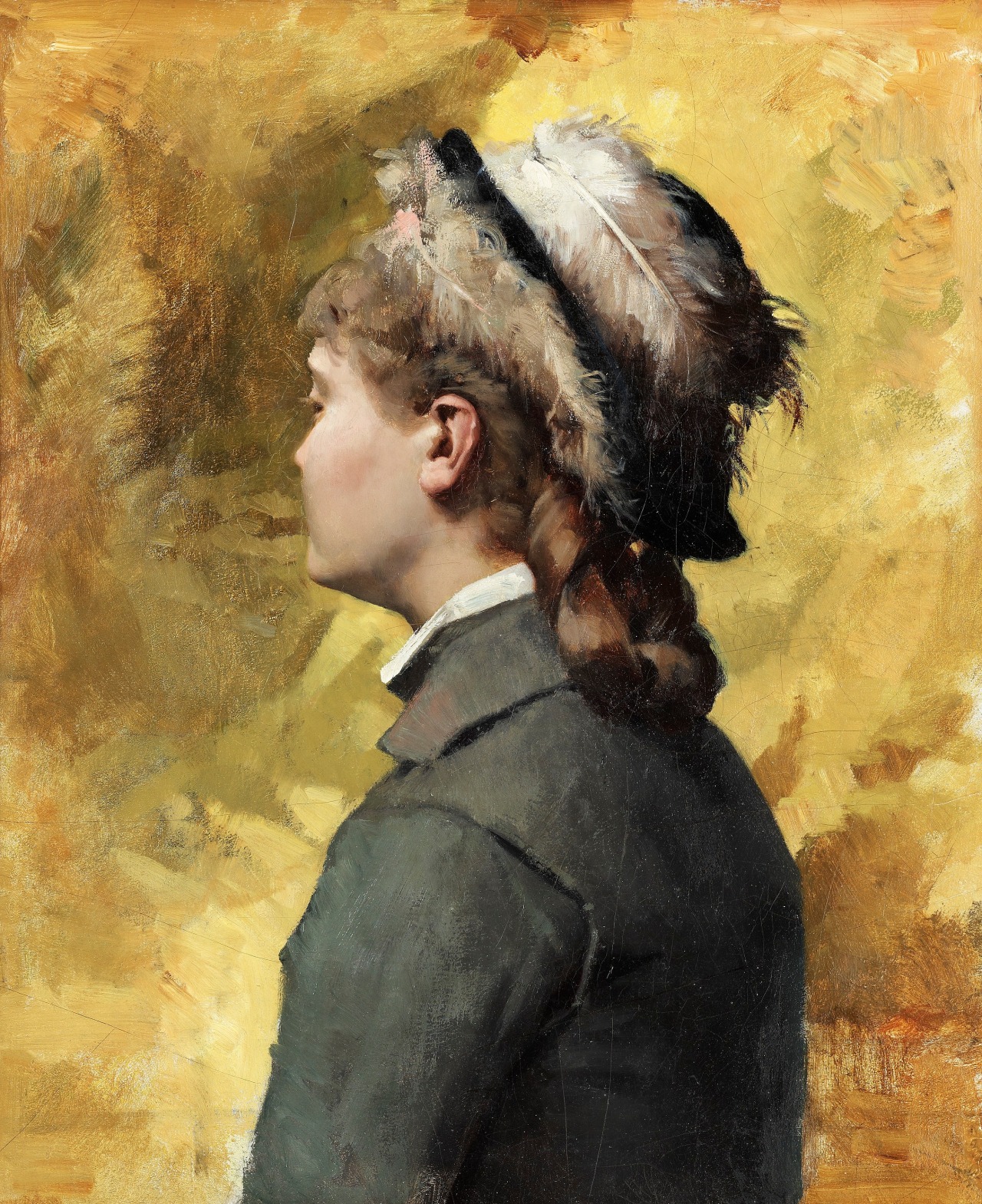 colourthysoul:  Albert Edelfelt - Young woman in grey (ca. 1878) 