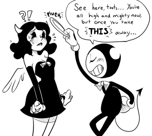 grossinkman:alice angel and bendy doodles :^)