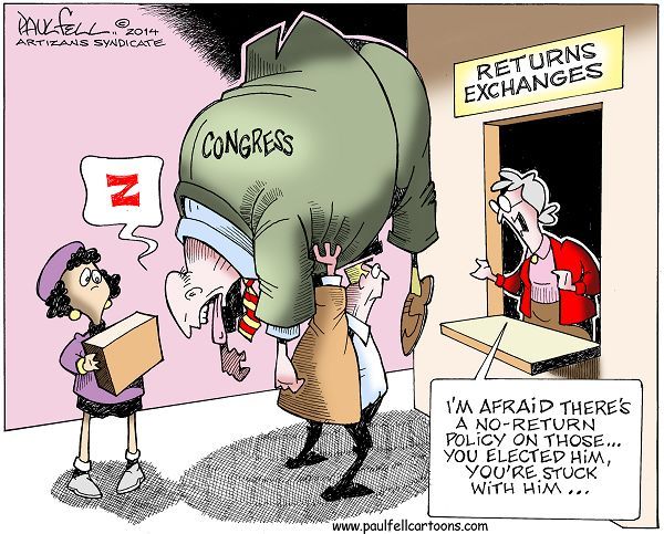 cartoonpolitics:  “Those who are too smart to engage in politics are punished by