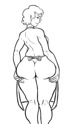 dieselbrain:  I was in the mood for something kinda vanilla, so i drew a bootylicious housewife showin’ off some naked apron action. also buttjobs cuz i like those.   imma finish this later