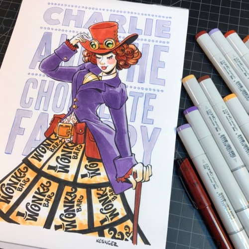 Color commission using @copicmarker. #charlieandthechocolatefactory #willywonka #steampunk #gendersw