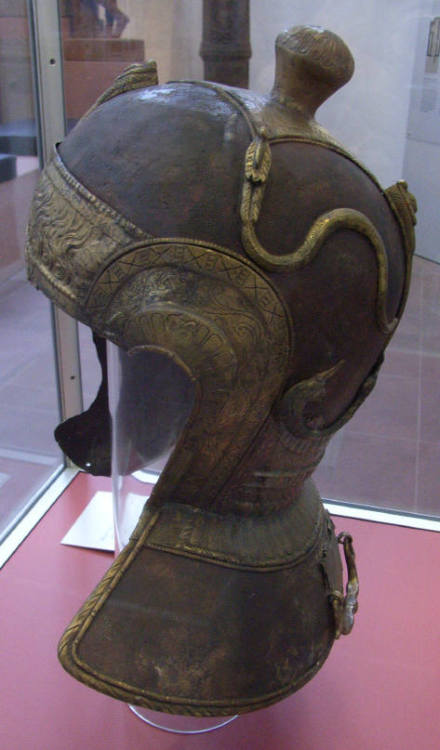 history-museum:Roman Cavalry Helmet was found at Heddernheim in Germany. The helmet is of iron, with