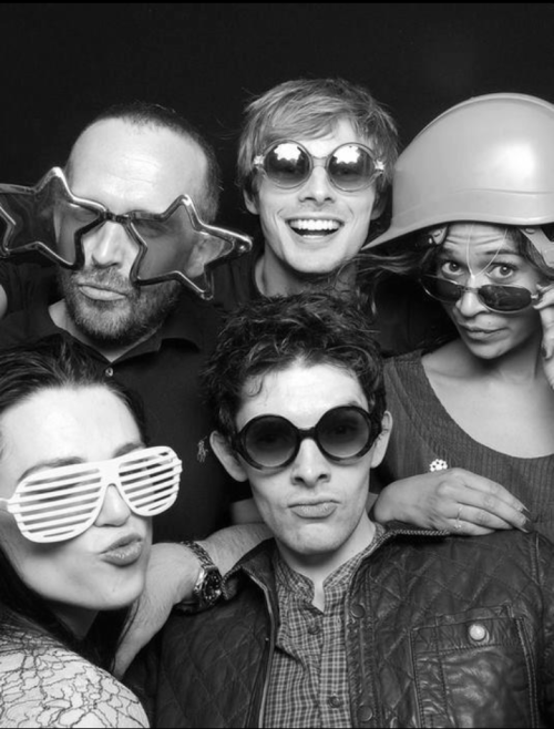 slightlyobsessivefangirl: Merlin season 4 wrap party. This looks like the most fun cast on tv.