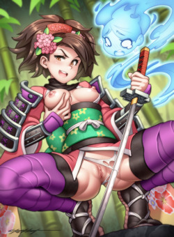 erotibot-art:  “So this is a woman’s body? I could get used to this!” Jinkuro gloated as he felt up his newly possessed feminine form.“S-stop! You mustn’t treat me this way! I’m a princess, not some toy!” Momohime’s rejected spirit pleaded