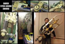 thornylol:  cosplay-gamers:League of Legends - Steel Legion Garen Build by Tomaxko CosplayCraft Time: 3-4 MonthsMaterials: -9 Ground Sheets-Polystyrene-Steel Wires-900 Metres of Duct Tape and Paper Tape-Wood GlueColoring learned by KamuiVideo  Omfg he