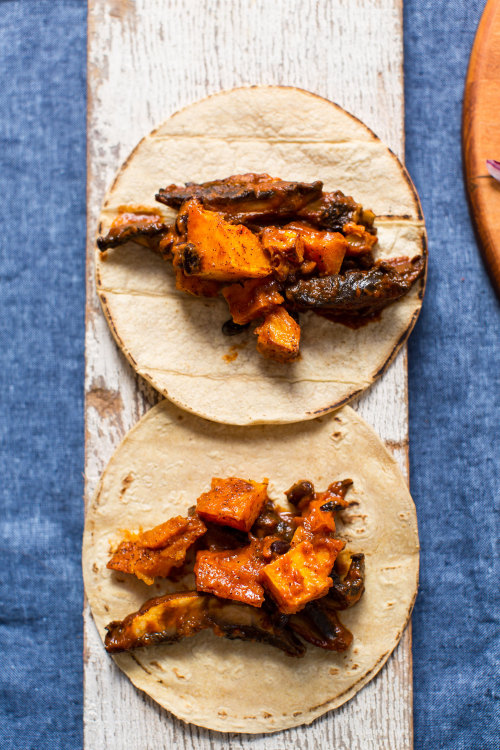 Saucy Portobello & Butternut Squash Tacos
“Insanely saucy and delicious portobello mushroom and butternut squash tacos. Hearty, healthy, and ready in less than 30 minutes. The perfect plant-based, gluten free lunch or dinner!”