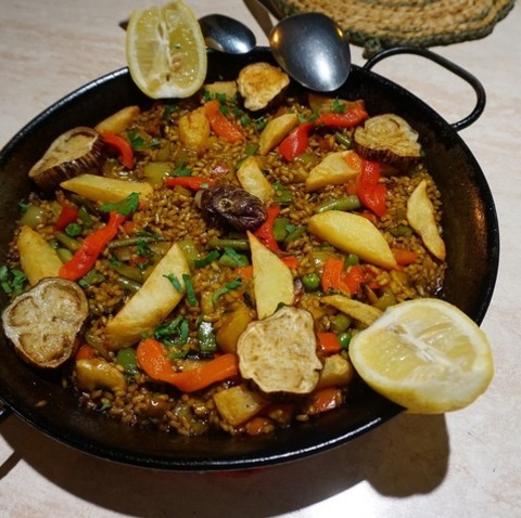 Vegan Eggplant And Potato Paella Recipe