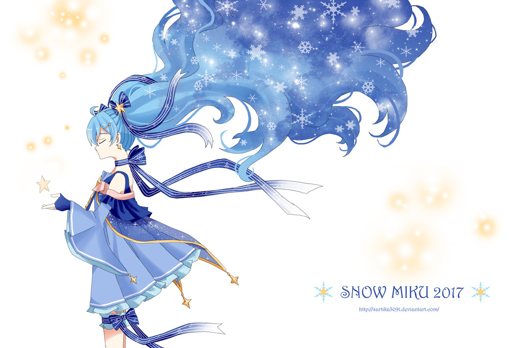 Sartika3091 On Tumblr Drawing Snow Miku 2017 Twinkle Snow Ver Theme