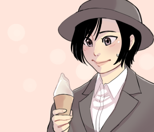 sinshanadraws:A redraw of Mikasa trying ice cream for the first time! 