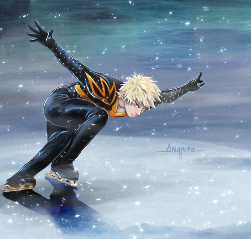 AnakitoArt — Bakugou Katsuki - Ice Skating AU (A Love Story)