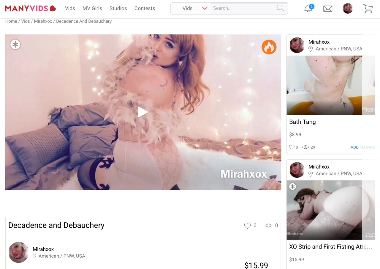 mirahxox:New Vid: Decadence and DebaucheryC4S || Manyvids || Giftrocket