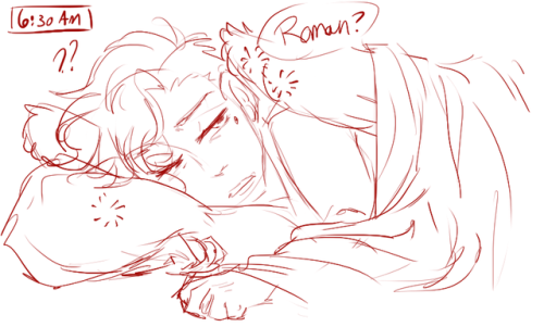 fangirltothefullest:Winged!Roman does the thing when he’s too sleepy to remember about object perman