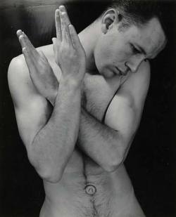 mrsramseysshawl:  Minor White (Born 1908, Minneapolis, Minnesota; died 1976, Boston, Massachusetts), Model Tom Murphy takes his clothes off, 1948