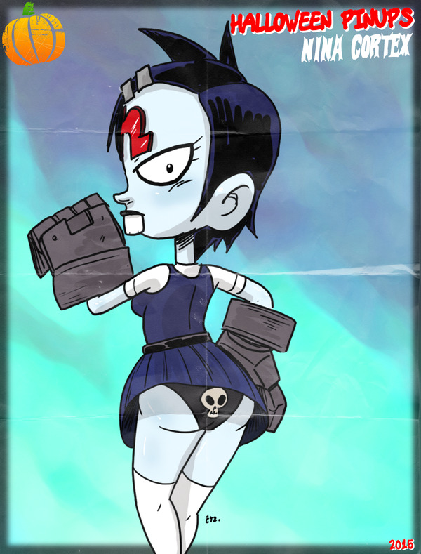 eyzmaster:  #HalloweenPinups - Nina Cortex by theEyZmaster #HappyHalloween Everyone!!======================#HalloweenPinups