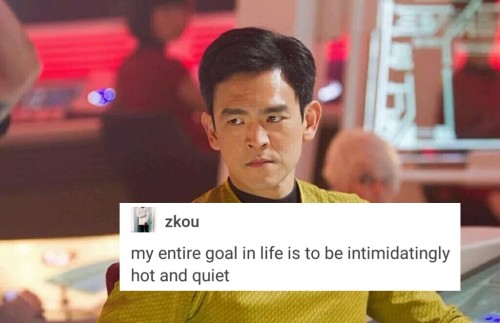 weirdfluffyunicornpig:  Hikaru Sulu: the gay hero we deserve 