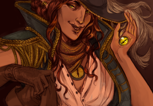 ruushes: dashing elven pirate captain avantika could not possibly be more my type and tbh i support her career goals and would help her summon an eldritch sea serpent any day of the week 