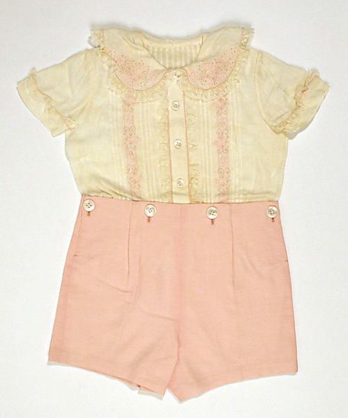 gazophylacium:  Cotton suit for a little boy, 1950, Europe.