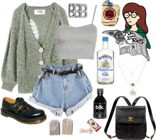 cute but psycho by emmygp showing how to wear black bagsGreen top, $210 / Boohoo rayon shirt / Short