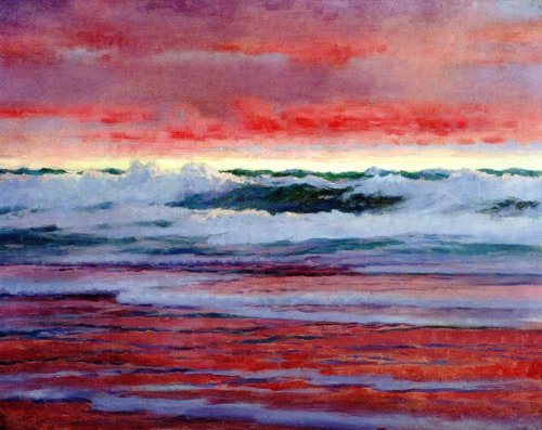 nobrashfestivity: William Blair Bruce, Stormy Red Sunset, early 1900s