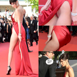 starprivate:  Bella Hadid plays with her pussy and sideboob  Bella Hadid desperately job hunting in Cannes’s red carpet.