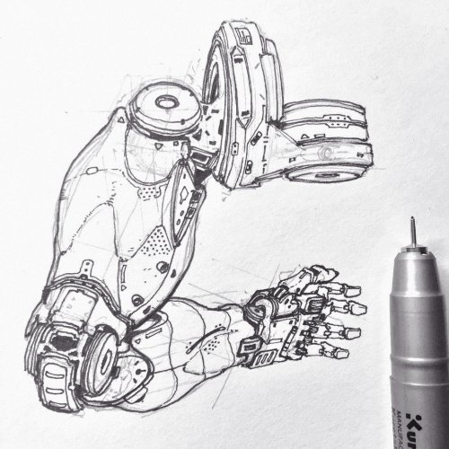 edonguraziu:Here are a couple of sketches I did over the past months. Bionic Arms and robotics. ~ ED
