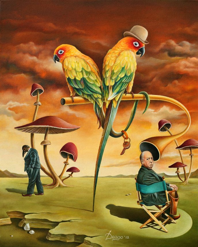 praxter:  PSYCHO (Birds in a private asylum) by Drago    