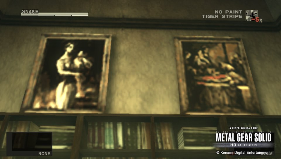 revolver-ossified:  There are paintings from Silent Hill 3 in Metal Gear Solid 3