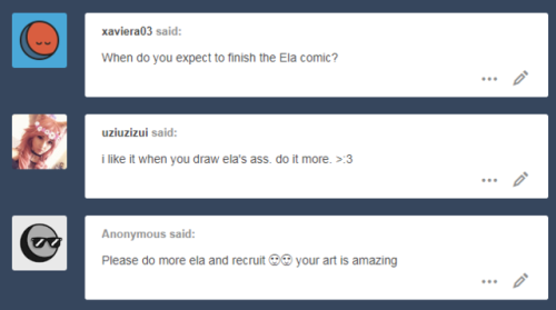 As soon as Im done with commissions! glad to see you are enjoying Ela&rsquo;s ass   so