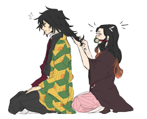 yuudamari:Nezuko likes braiding hair!