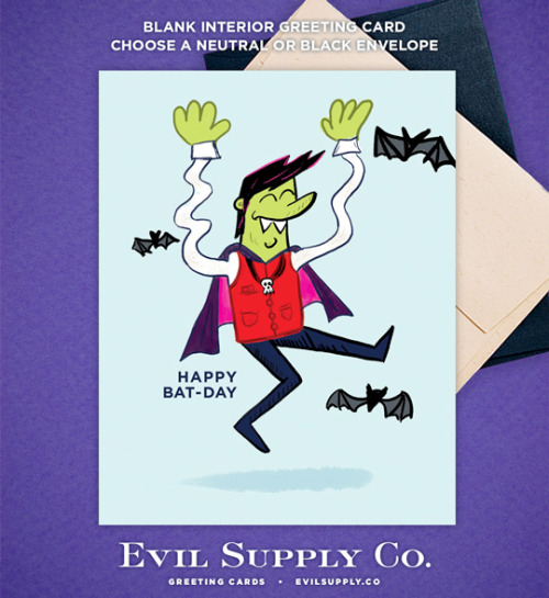 Happy Bat-Day greeting card ($1.00 &ndash; clearance!)Celebrate your special vampire&rsquo;s