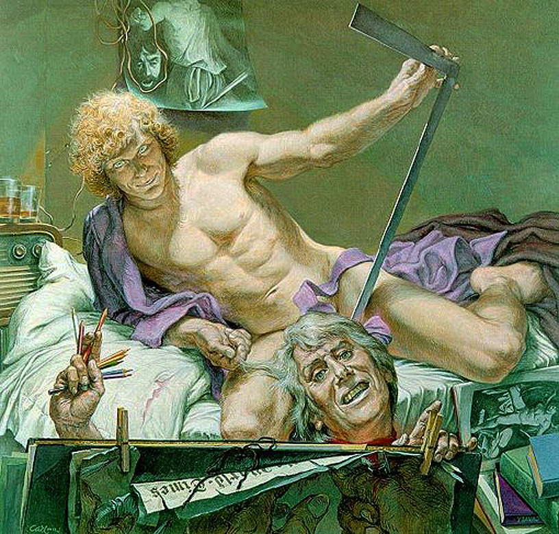 bloghqualls:  Paul Cadmus (1904-1999) Study for a David and Goliath, 1971 Acrylic