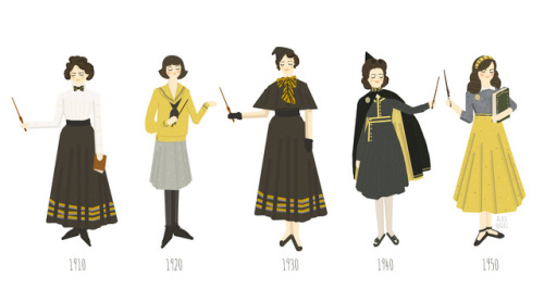 yesterdayalice: Hogwarts Uniforms - House Hufflepuff1910-1950more to come, stay tuned!!