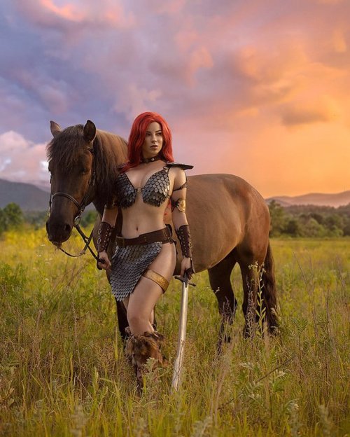 steam-and-pleasure:Red Sonja from Marvel Comics by Anastasya Zelenova