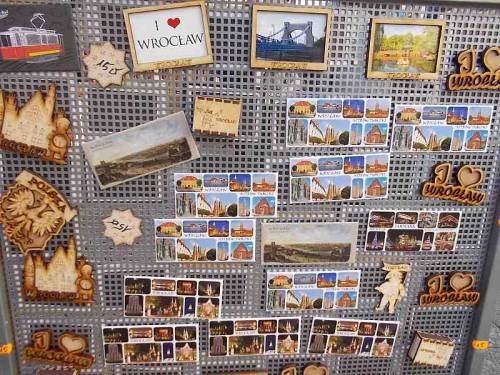 Magnets offered for sale during Christmas market 2021  in the city Wroclaw, Poland.