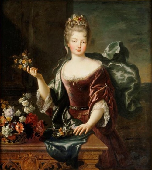 1692 Françoise Marie de Bourbon, Mademoiselle de Blois, duchesse d'Orleans by Francois de Troy (Vers
